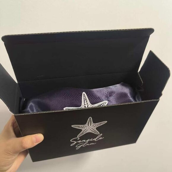 Luxurious Rhinestone Anchor Clutch Purse - Evening Handbag in Blue Glitter - Picture 5 of 6